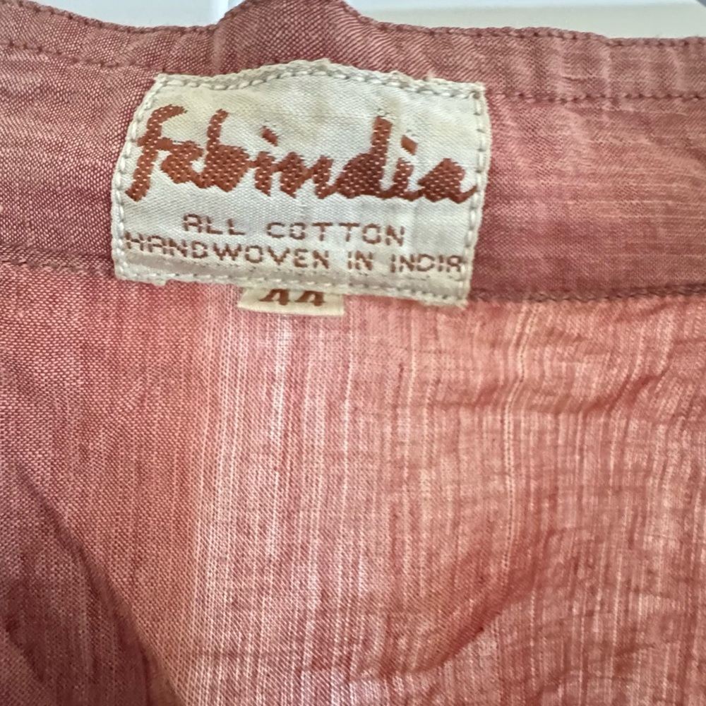 Fabindia Rustic Pink Cotton tunic top for Men